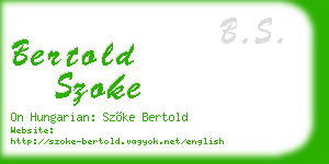bertold szoke business card